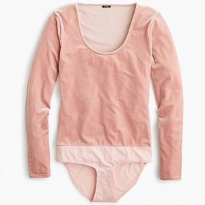 J Crew Pink Velvet Bodysuit XS